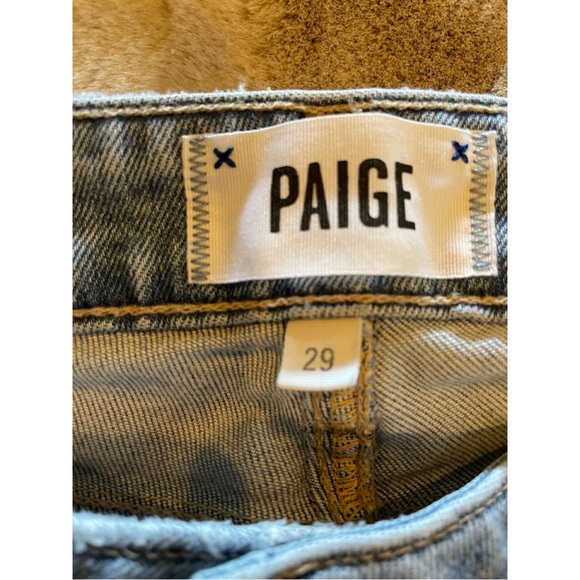 Paige Verdugo Crop Light Wash Distressed Jeans Size 29 - Picture 4 of 8